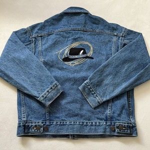 Vintage Men’s International Denim Cowboy Hat Embroidered Jacket Western